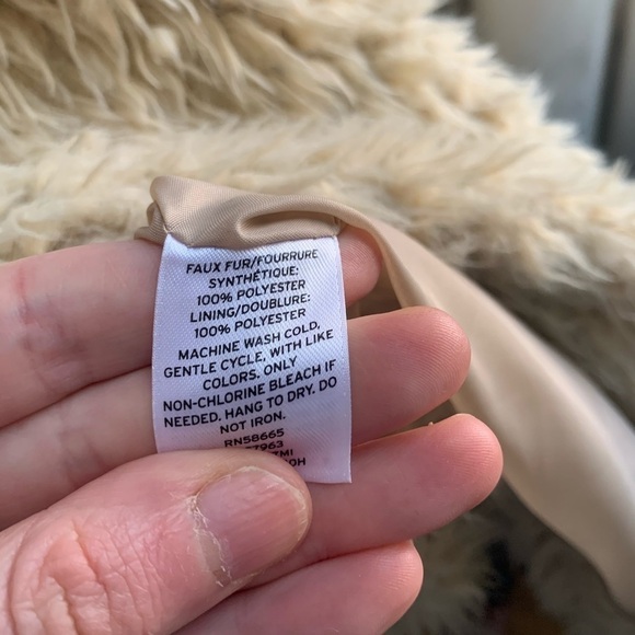 BP Tan Teddy Bear Open Furry Coat size S - Picture 5 of 10